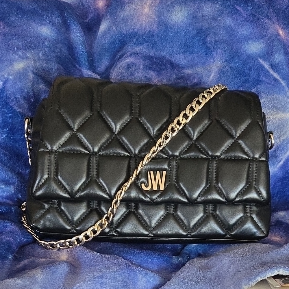 Jason Wu Black Quilted Shoulder Bag with Gold Chain